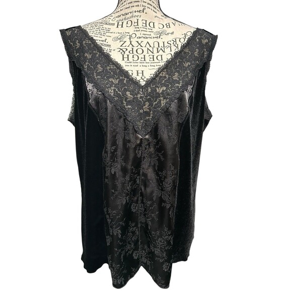 Venezia Y2K Velvet Babydoll Tank Top Womens Sz 12/14 Whimsigoth Dark Fairy Cami - Picture 1 of 8